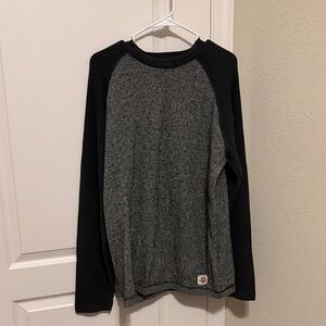 Eddie Bauer Gray Body Black Raglan Long-Sleeve Shirt